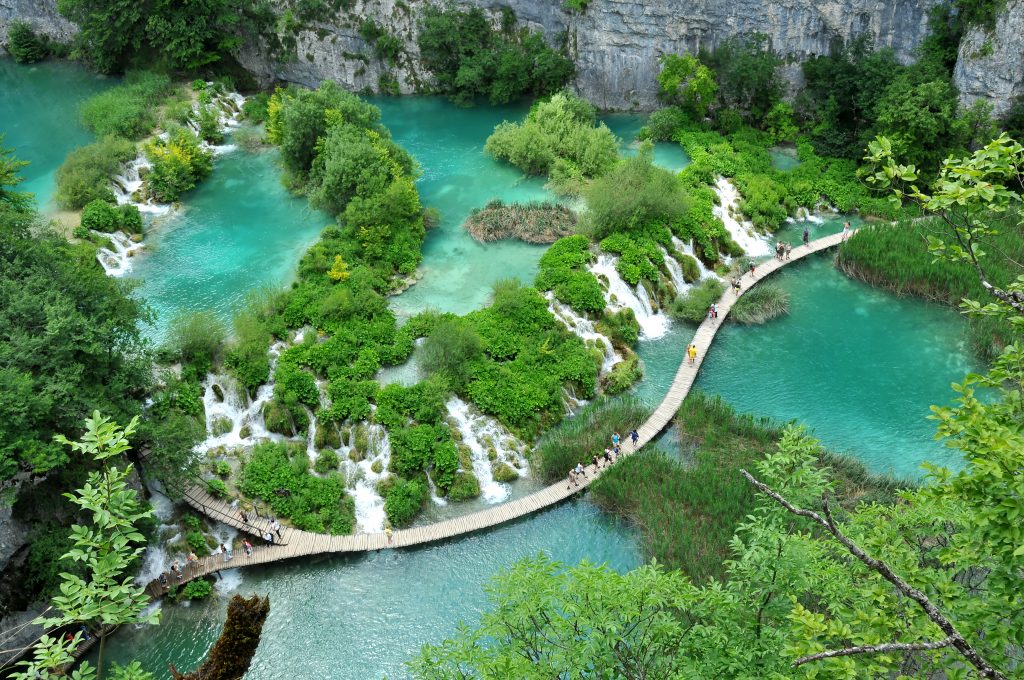 One of the travertine features at the UNESCO listed Plitvice lakes national park in Croatia. Spring Getaway to Croatia