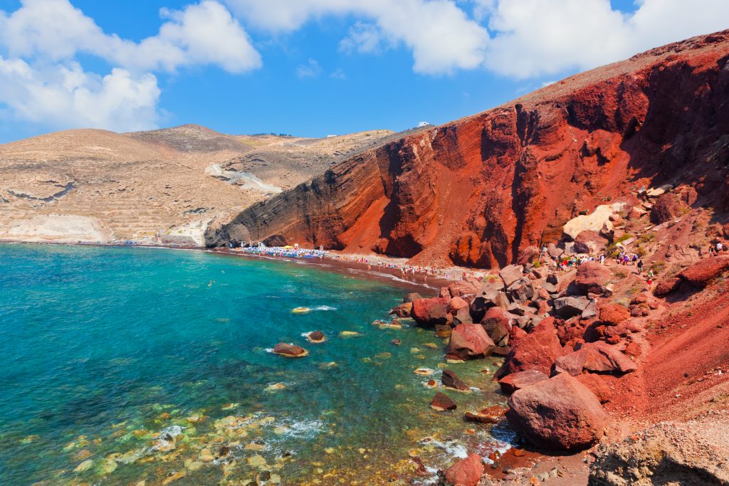 Red beach on Santorini Island. Best beaches in the world