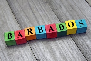 word Barbados on colorful wooden cubes