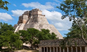 Anicent mayan pyramid (Pyramid of the Magician, Adivino ) in Uxmal, Mérida, Yucatán, Discover Tulum