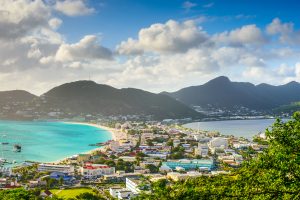 Philipsburg, Sint Maarten, cityscape at the Great Salt Pond. Things to do on St Martin