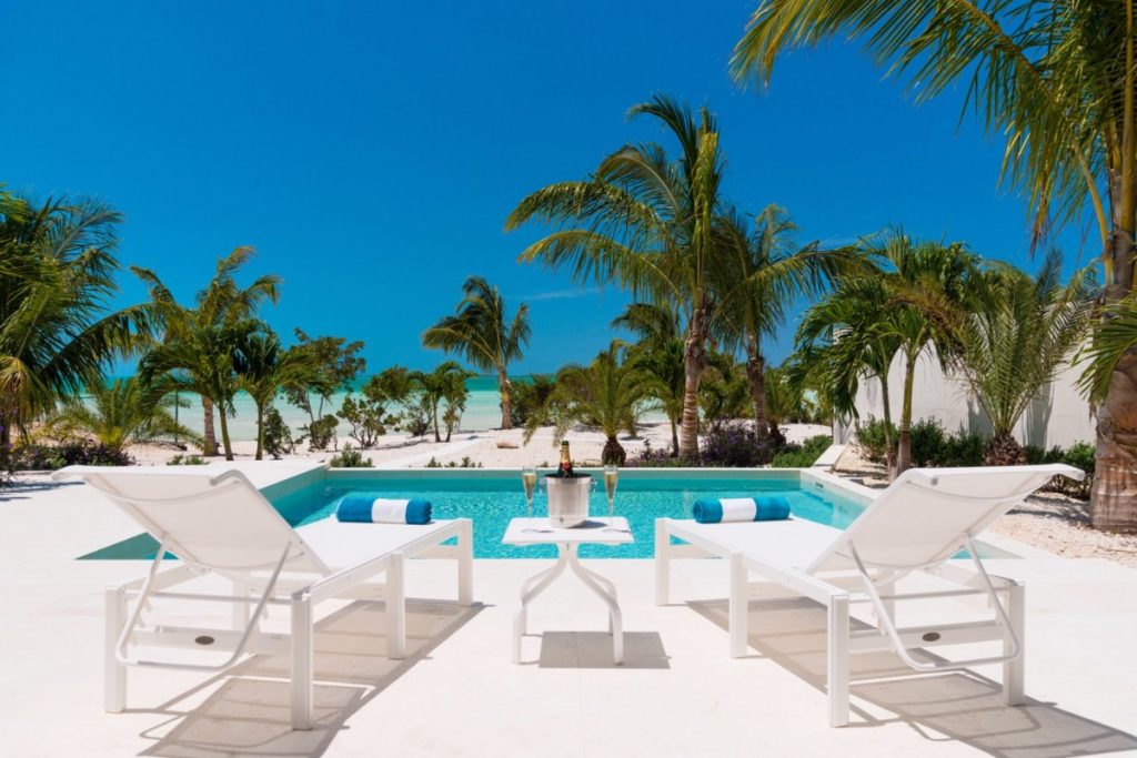 Pool view at Villa Bari on Turks and Caicos