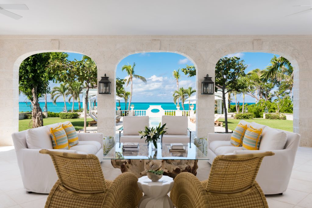 Pool terrace and verandah at villa Coral Pavilion