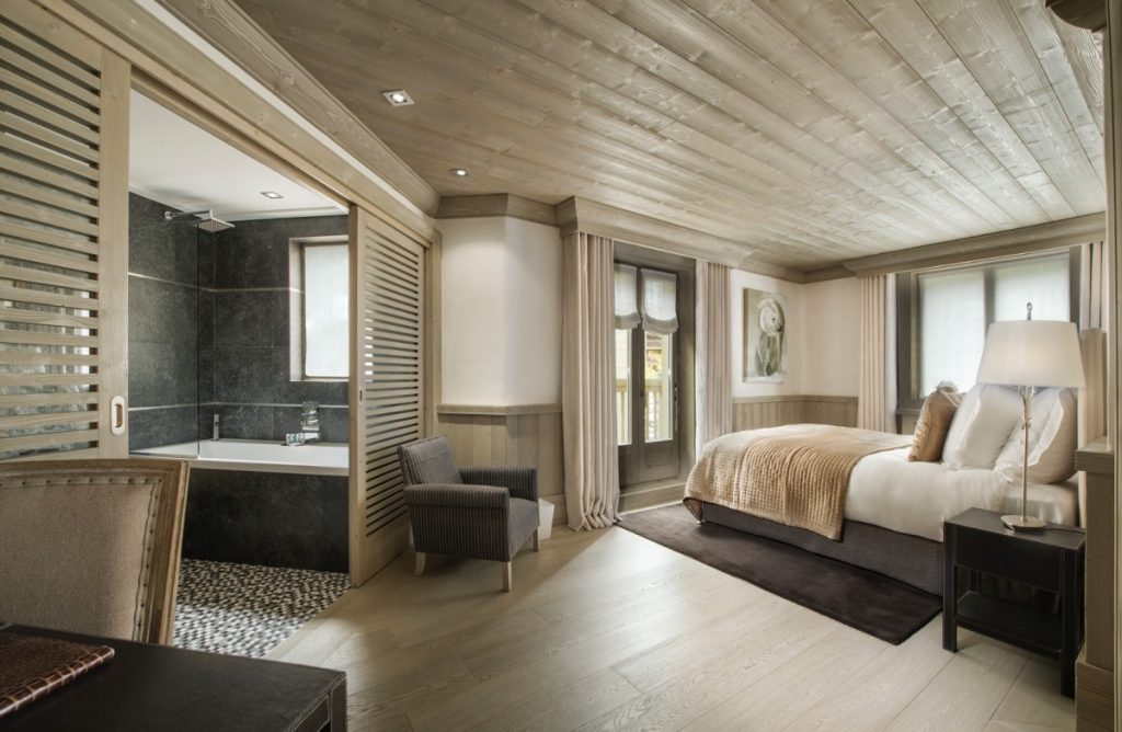 One of the bedrooms at the White Pearl, Chalet in Val d'Isere