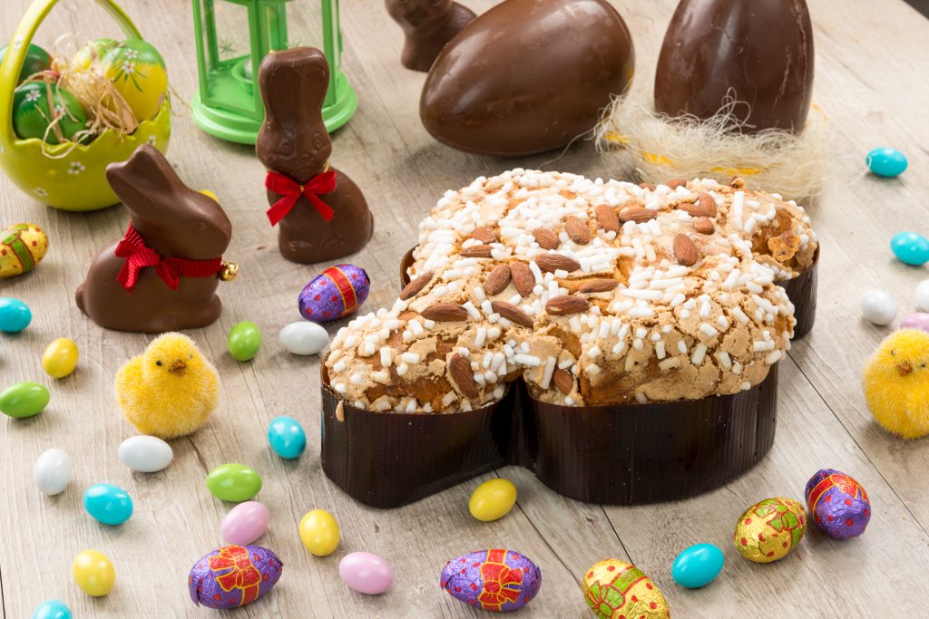 Colomba di Pasqua, Italian traditional Easter cake. Easter in Italy