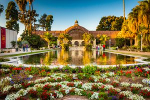 The Botanical Building and the Lily Pond, in Balboa Park, San Diego, California. San Diego Itinerary
