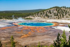 Grand Prismatic Spring in Yellowstone National Park. A week in Big Sky