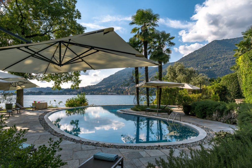 Villa Maria on Lake Como with garden pool and lake view, a serene setting among top luxury villas on Lake Como