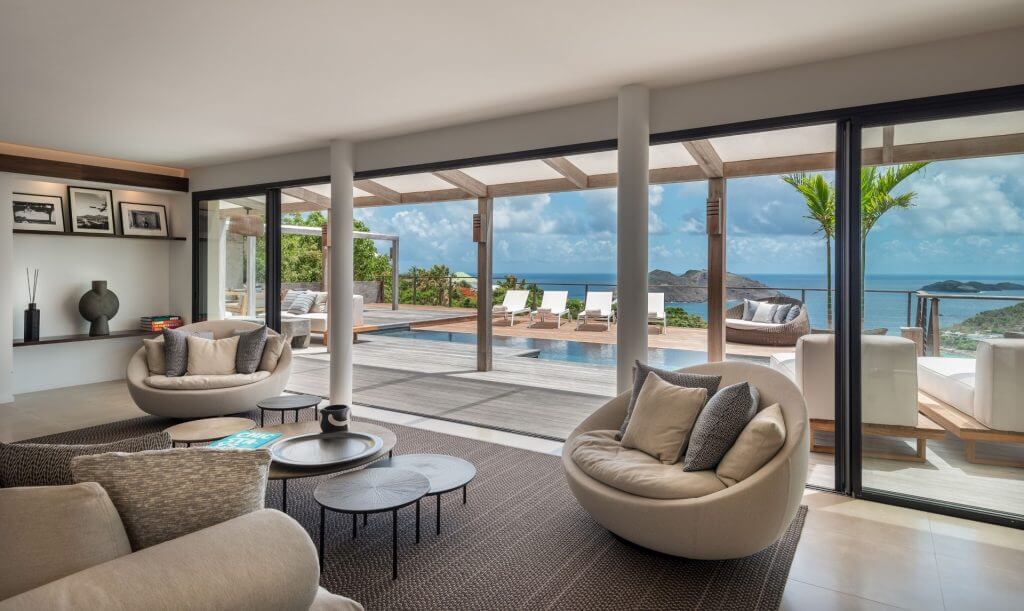 Open-air living at Villa The One with ocean views