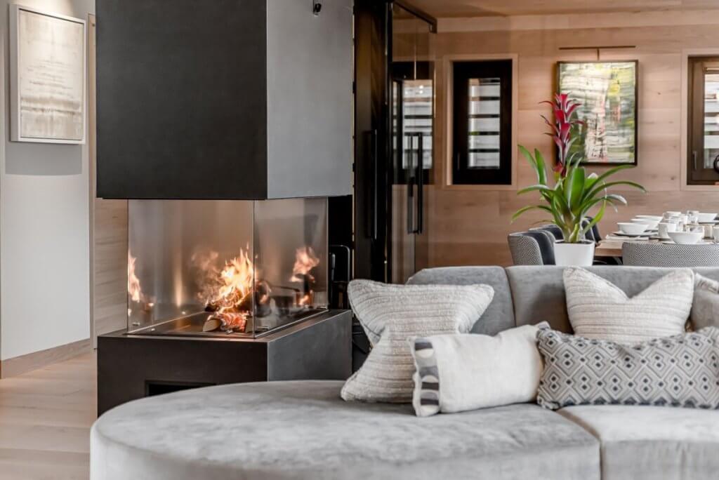 Spacious living area at Chalet Bacchus, Courchevel, ideal for top 7 winter experiences.