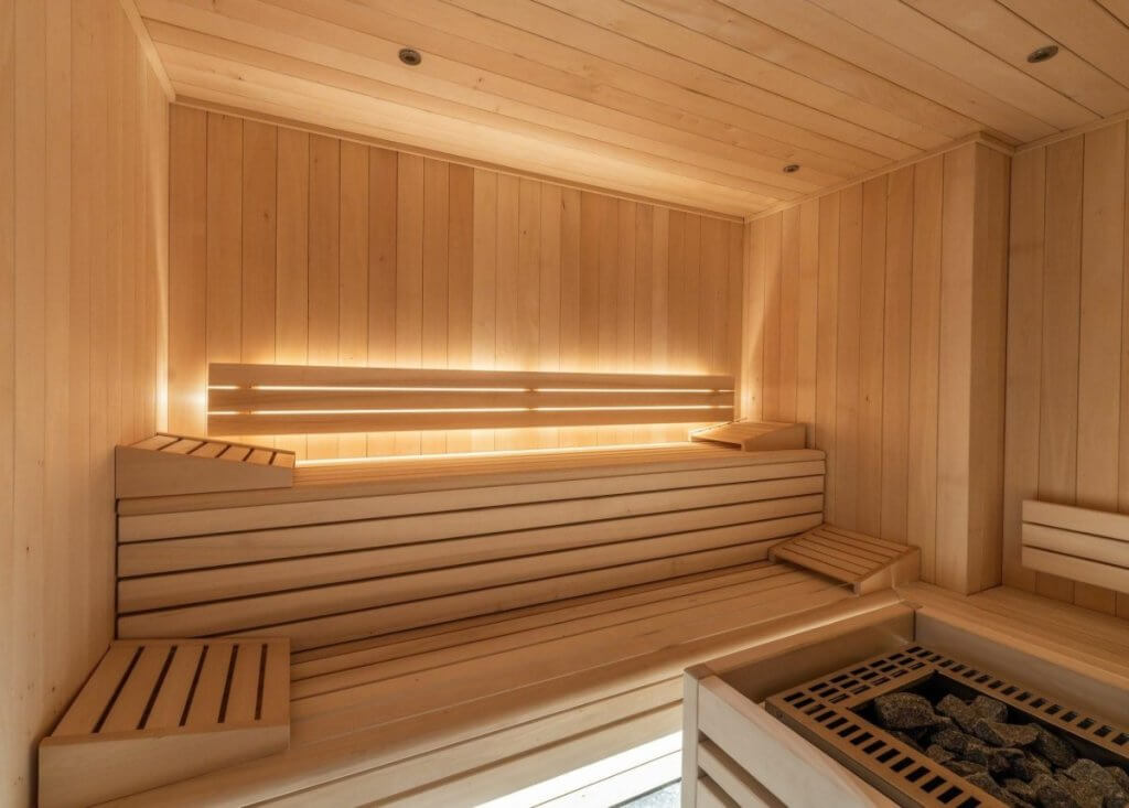 Chalet Khoton sauna in Courchevel, part of the top 7 winter experiences in luxury villas.