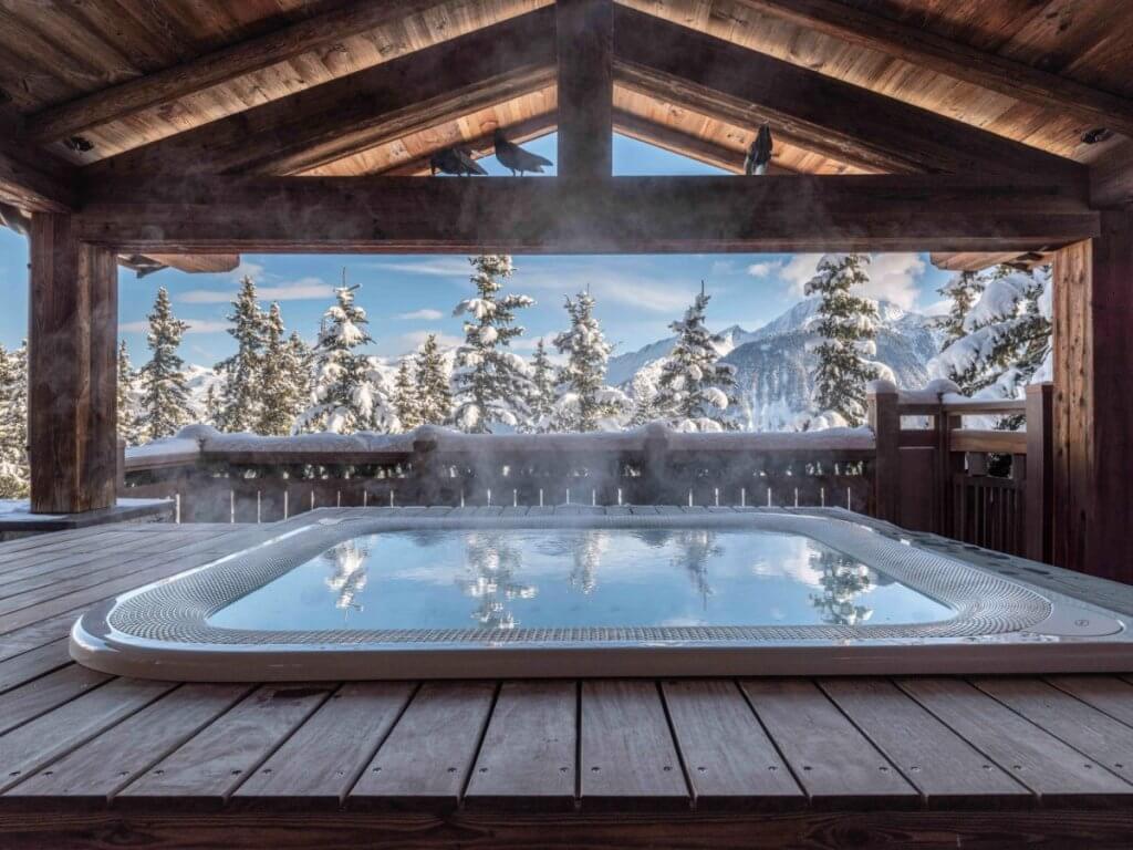 Jacuzzi at Les Bastidons, Courchevel, is perfect for top 7 winter experiences.