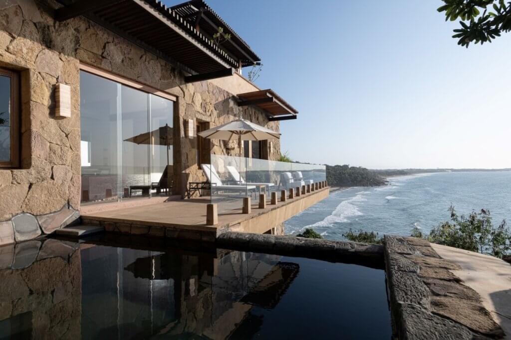 Cliffside terrace and plunge pool at El Adivino, a spring break private villa without the crowds in Punta Mita.