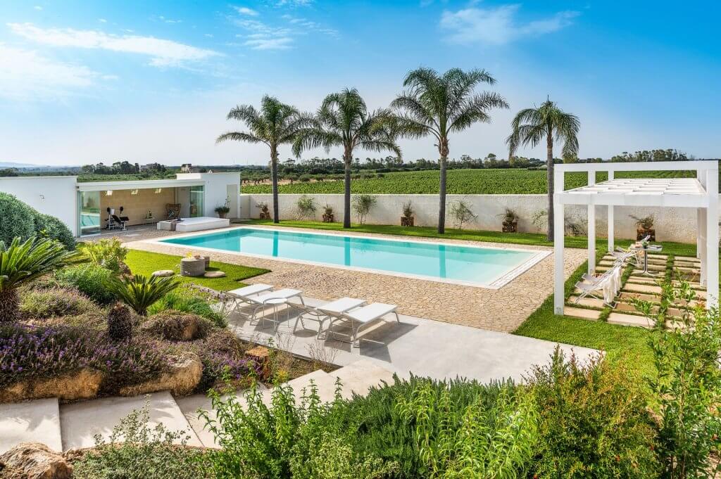Pietra del Sole in Sicily with a private pool and gardens in one of the best places to visit in Italy.