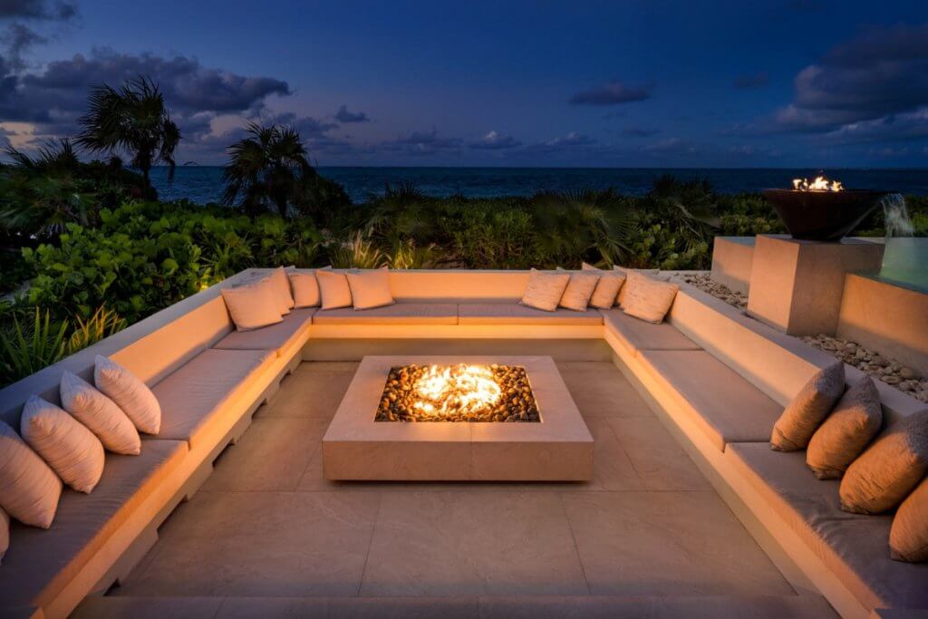 Seafire beachfront pool with sun terraces, shaded dining and direct access to Grace Bay.