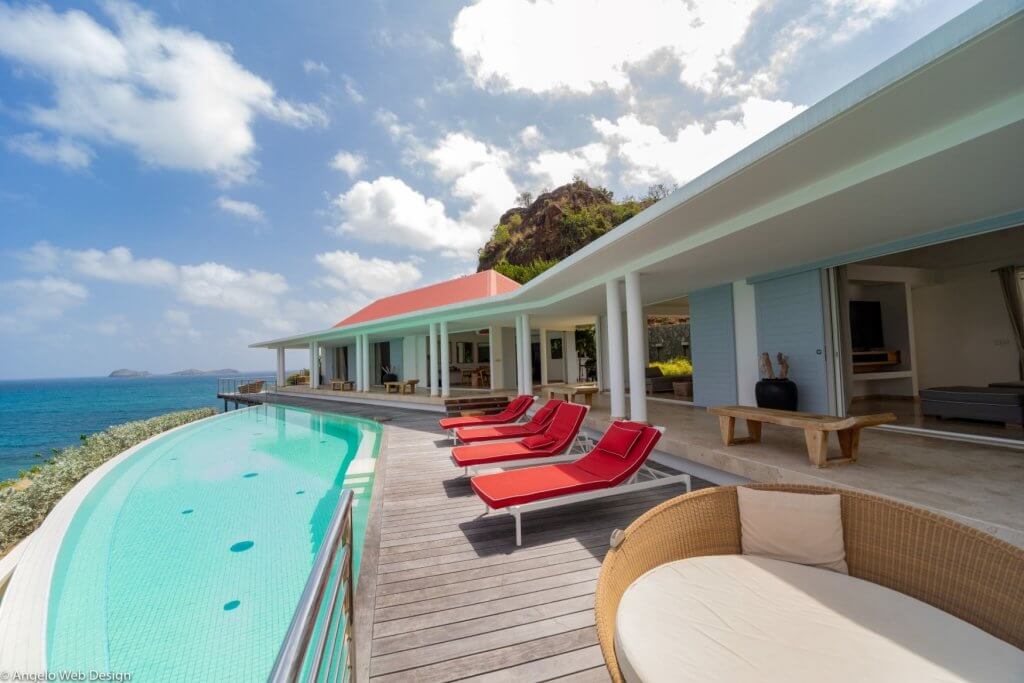Reef Point (RFP) infinity-edge pool and ocean terrace in St Barts in November